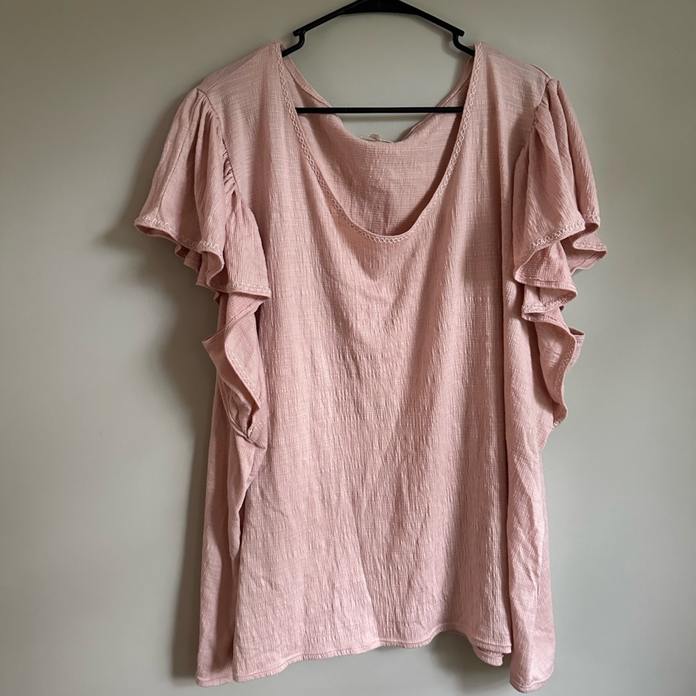 Max Studio Light Pink Top Size 3X